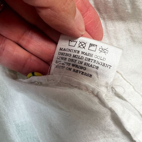 Olivia James Botanical Lemon Print Maxi Dress Tiered Boho Casual Small - Picture 12 of 12